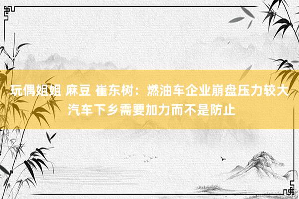 玩偶姐姐 麻豆 崔东树：燃油车企业崩盘压力较大 汽车下乡需要加力而不是防止