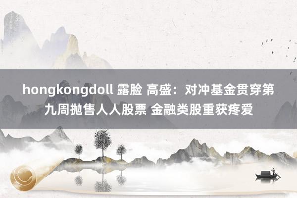 hongkongdoll 露脸 高盛：对冲基金贯穿第九周抛售人人股票 金融类股重获疼爱