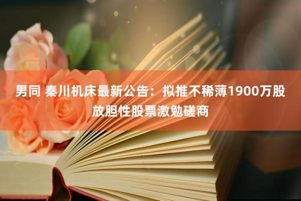 男同 秦川机床最新公告：拟推不稀薄1900万股放胆性股票激勉磋商