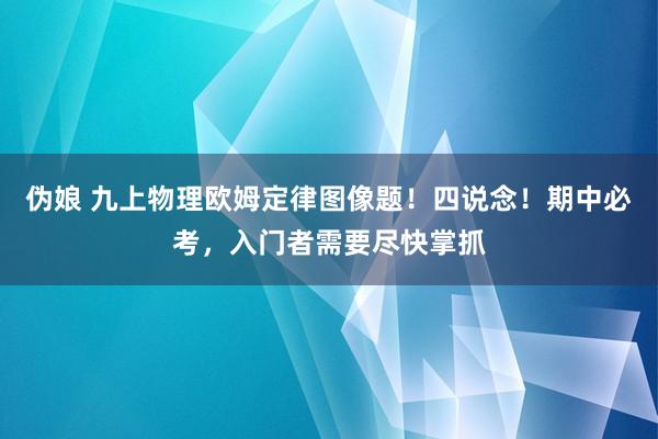 伪娘 九上物理欧姆定律图像题！四说念！期中必考，入门者需要尽快掌抓