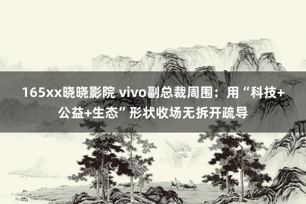 165xx晓晓影院 vivo副总裁周围：用“科技+公益+生态”形状收场无拆开疏导