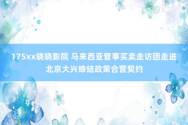 175xx晓晓影院 马来西亚管事买卖走访团走进北京大兴缔结政策合营契约