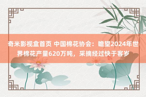 奇米影视盒首页 中国棉花协会：瞻望2024年世界棉花产量620万吨，采摘经过快于客岁