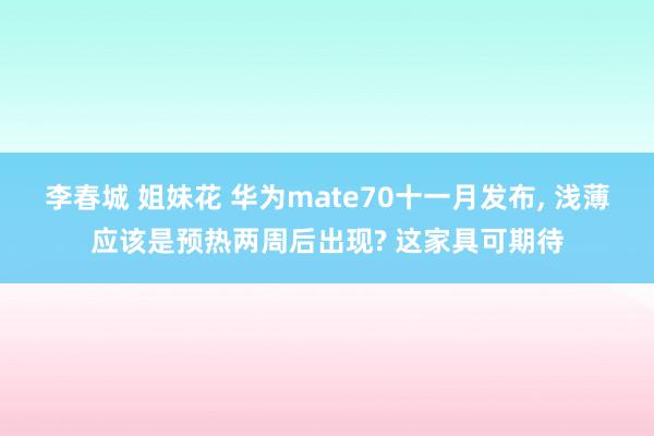 李春城 姐妹花 华为mate70十一月发布， 浅薄应该是预热两周后出现? 这家具可期待