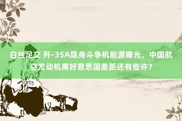 白丝足交 歼-35A隐身斗争机能源曝光，中国航空发动机离好意思国差距还有些许？