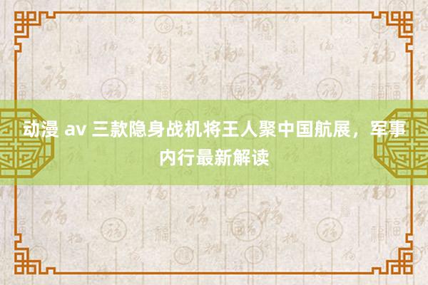 动漫 av 三款隐身战机将王人聚中国航展，军事内行最新解读