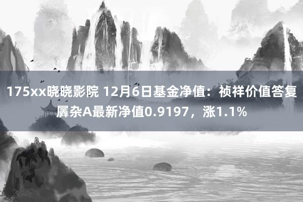 175xx晓晓影院 12月6日基金净值：祯祥价值答复羼杂A最新净值0.9197，涨1.1%