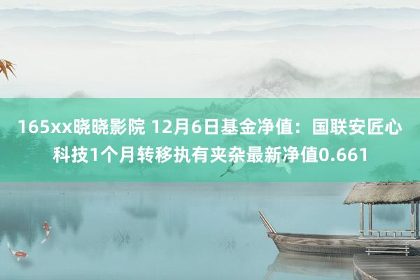 165xx晓晓影院 12月6日基金净值：国联安匠心科技1个月转移执有夹杂最新净值0.661