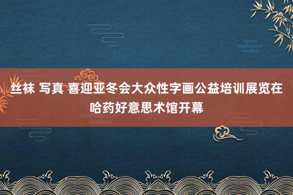 丝袜 写真 喜迎亚冬会大众性字画公益培训展览在哈药好意思术馆开幕