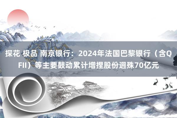 探花 极品 南京银行：2024年法国巴黎银行（含QFII）等主要鼓动累计增捏股份迥殊70亿元