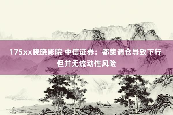 175xx晓晓影院 中信证券：都集调仓导致下行 但并无流动性风险