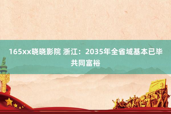 165xx晓晓影院 浙江：2035年全省域基本已毕共同富裕