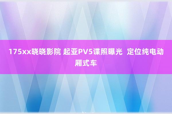 175xx晓晓影院 起亚PV5谍照曝光  定位纯电动厢式车