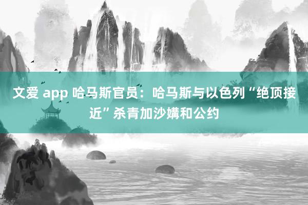 文爱 app 哈马斯官员：哈马斯与以色列“绝顶接近”杀青加沙媾和公约